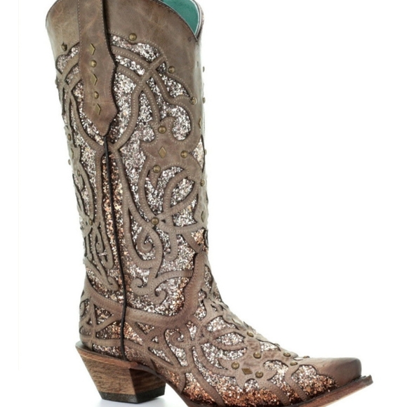 Ladies Corral Glitter Imlay Cowgirl Boots ...leather size 10 - Picture 3 of 8